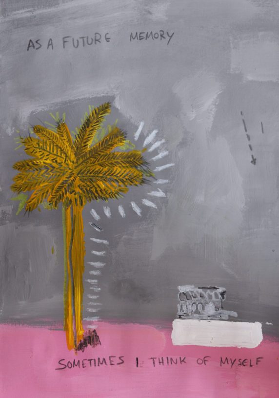 Anestis Ioannou, <i>A Future Memory</i>, 2021, acrylics, oil pastel and pencil on paper, 50x35 cm