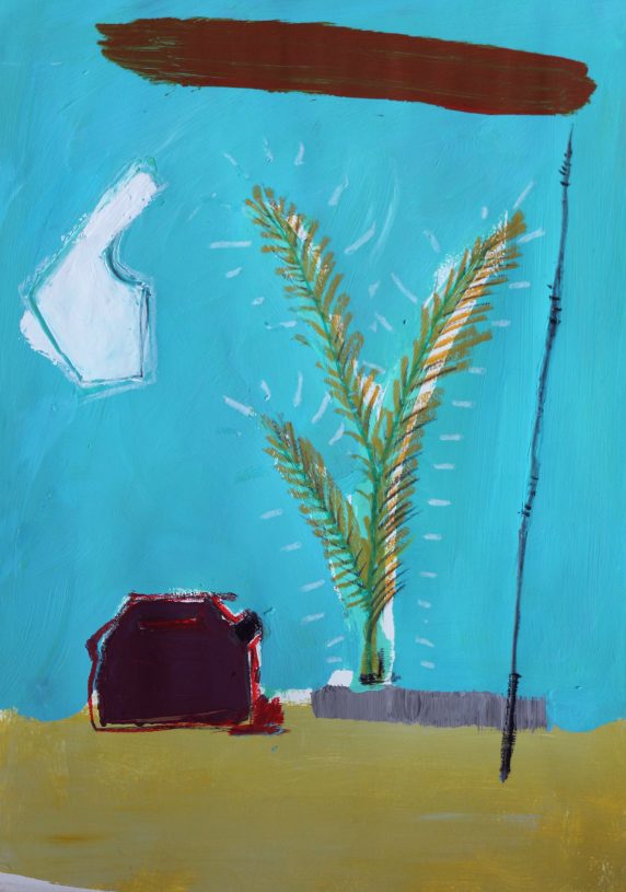 Anestis Ioannou, <i>Common Space I</i>, 2021, acrylics, oil pastel and pencil on paper, 50x35 cm