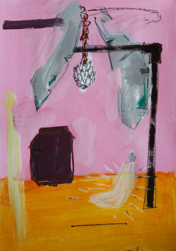 Anestis Ioannou, <i>Common Space II</i>, 2021, acrylics, oil pastel and pencil on paper, 50x35 cm