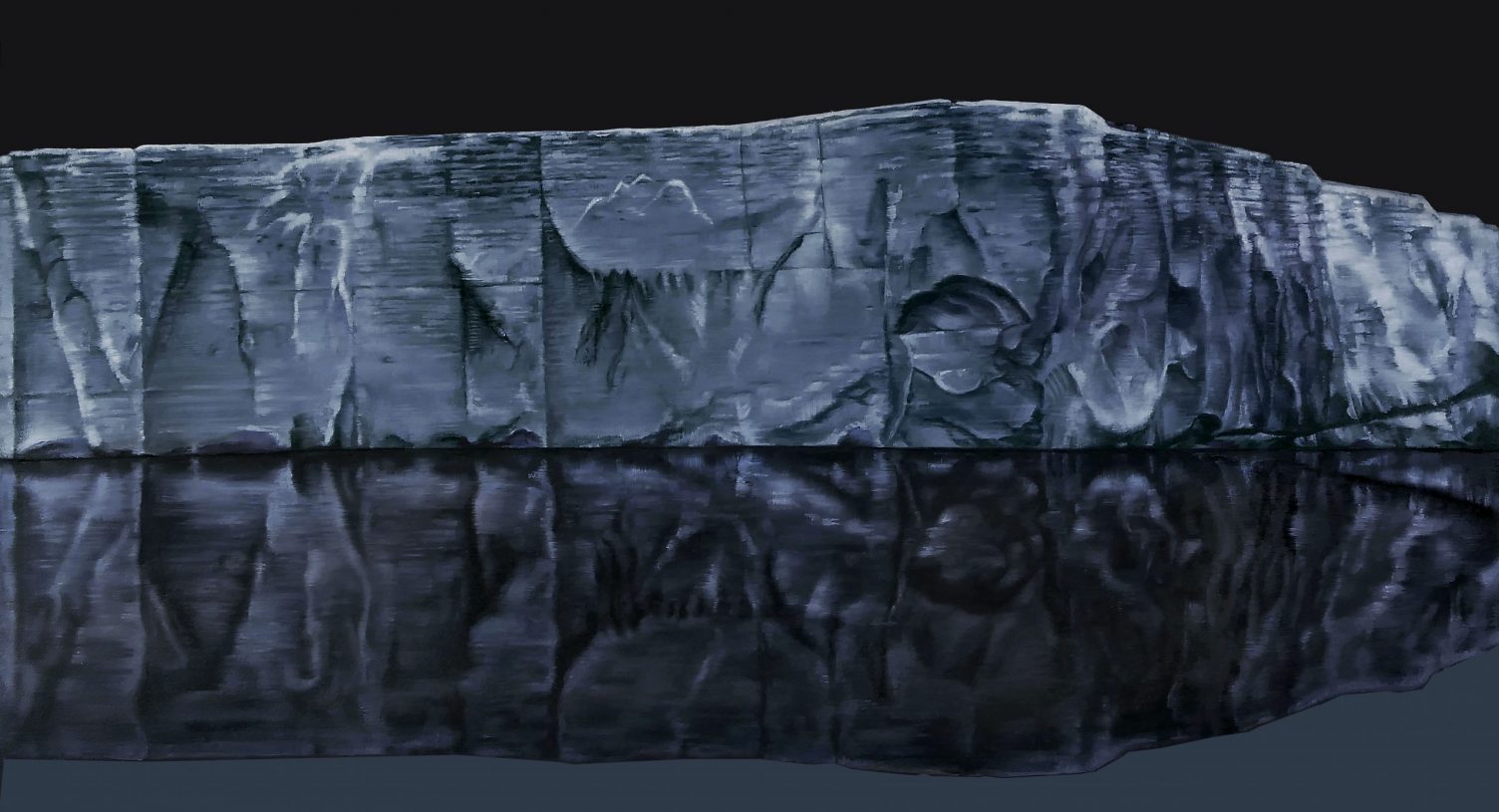 Fotini Poulia, <i>Scar Tissue</i>, 2019, oil on wood, 55x30 cm