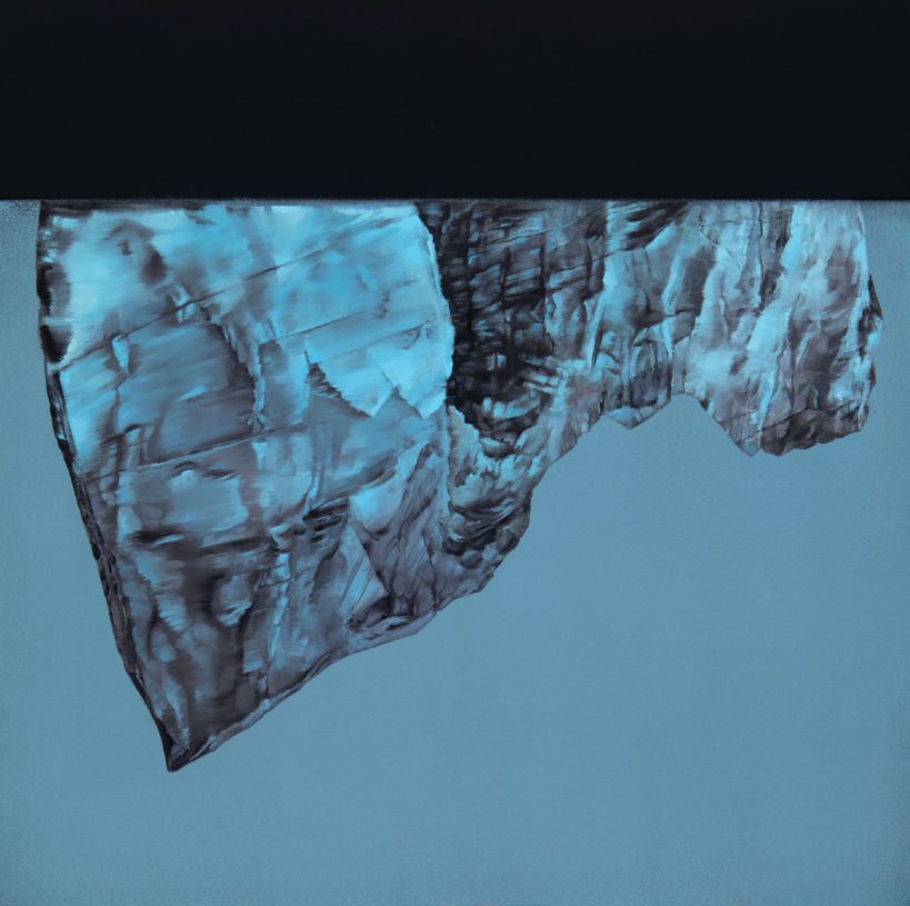 Fotini Poulia, <i>Underwater#1</i>, 2020, oil on wood, 40x40 cm