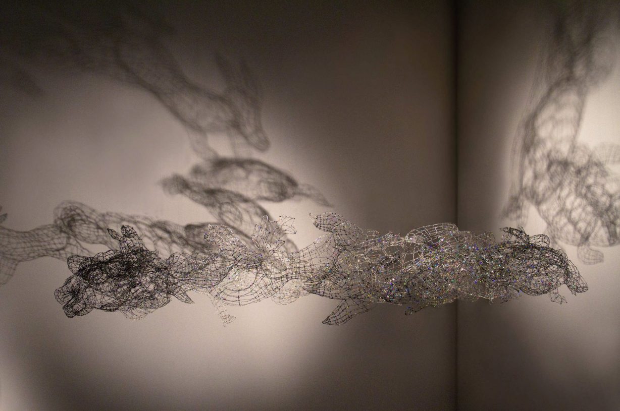 Joulia Strauss, <i>Second Delphic Hymn To Apollon</i>, Fragment, 2010, silver wire, glass pearls, approximately 80x60x15 cm