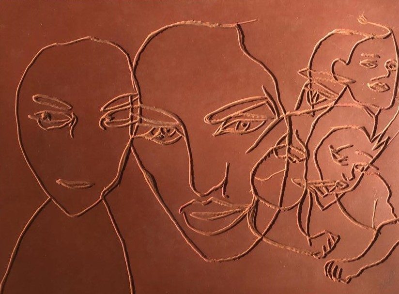 Katerina Zacharopoulou, <i>...Doubts</i>, 2020-22, linoleum carving, 30x40 cm