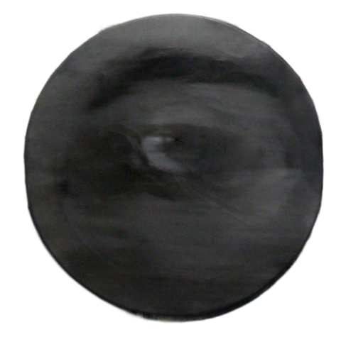 Kostas Tsolis, <i>Glance</i>, 2004, oil, charcoal and aluminium colour on canvas, diameter 64.5 cm