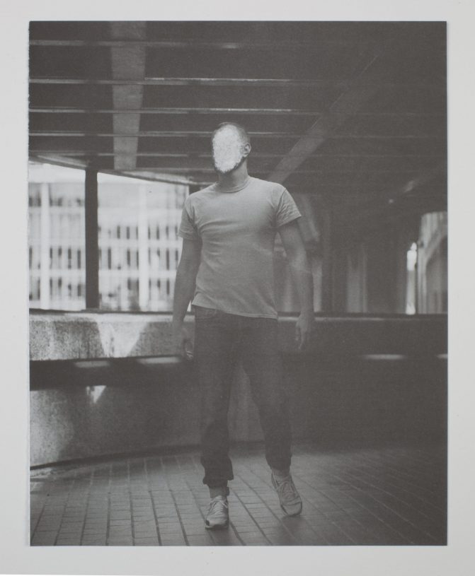 Caroline May, <i>Untitled</i>, 2016-21, magazine pages scraped and re-photographed, 44x34 cm, framed