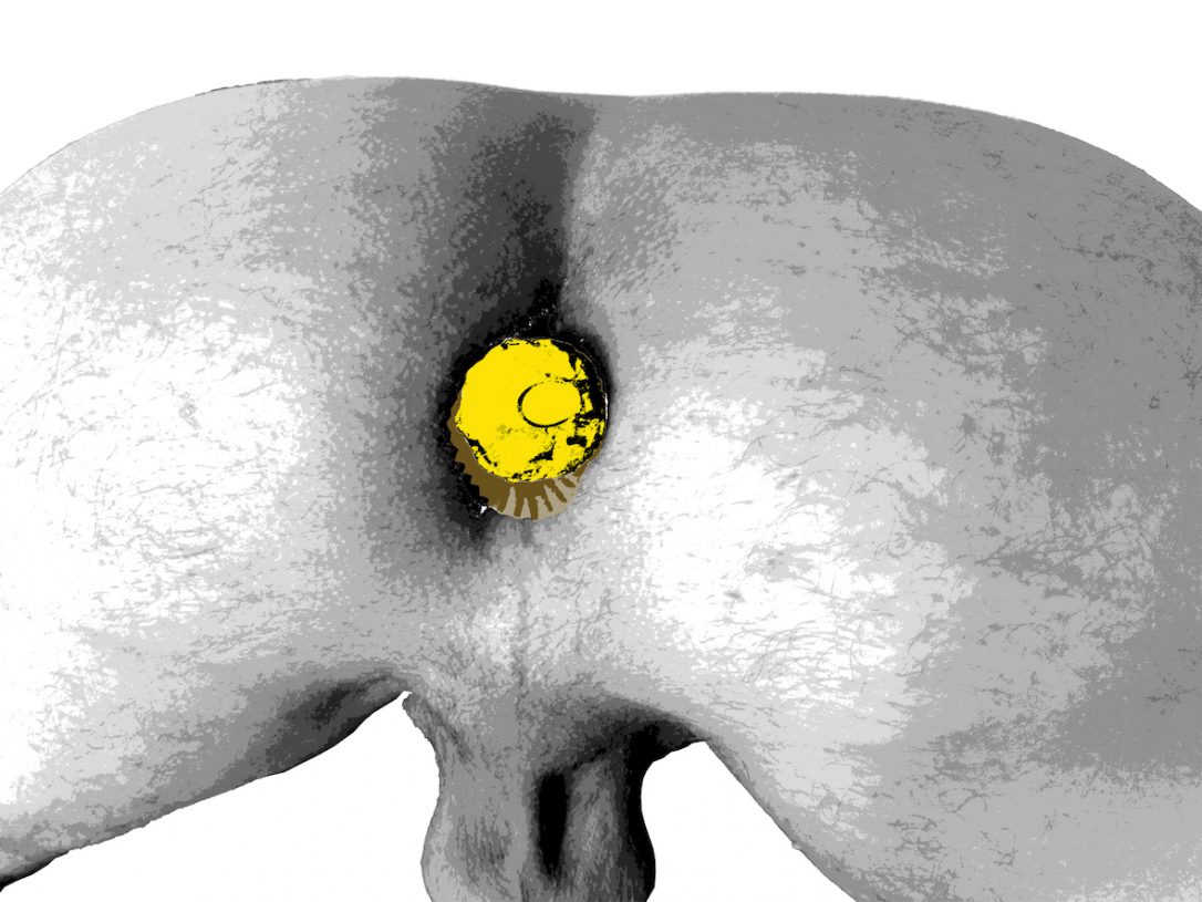 Nikos Papadopoulos, <i>Chocolate V</i>, 2020, gold print, pencil and ink on paper, 55x42 cm