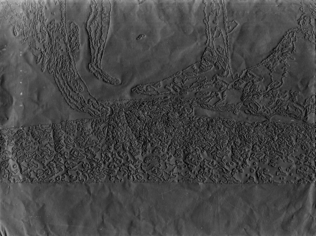 Nikos Papadopoulos, <i>Party ΙΙ</i>, 2020, perforated matte black aluminium, 30x42 cm