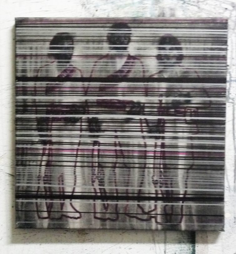 Kostas Tsolis, <i>Rebels</i>, 2007, mixed media, 40x40 cm