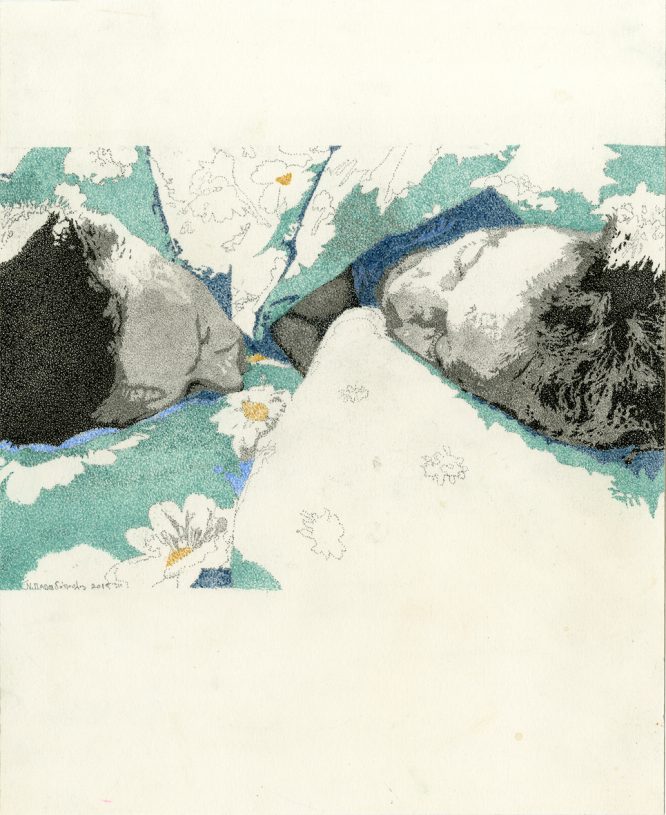 Nikos Papadopoulos, <i>Untitled</i>, 2019, pencil, colored pencil and ink on paper, <br>24x19.5 cm