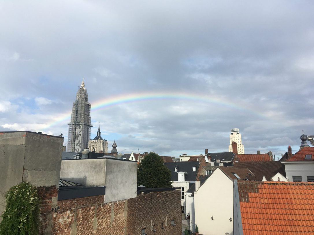 Danny Hiele, <i>The Rainbow Above Antwerp, January 19th, 3:28:15 pm</i>, 2021, C-print on <br>glossy paper, edition 1 of 1