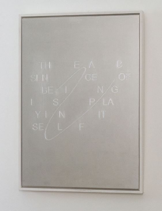 Theo Prodromidis, <i>But not vice versa</i>, 2016, engraving on aluminium, 40x56 cm, <br>edition 1 of 3 + 2 AP