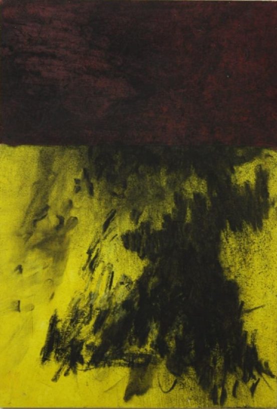 Giorgos Kontis, <i>Untitled</i>, 2017, acrylic, charcoal and varnish on plywood, mirror-glass, <br> 40x27 cm