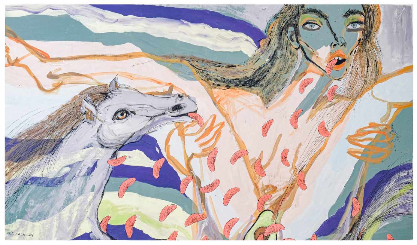 Ο.Lala, <i>Then the horse appeared</i>, 2019, acrylic on canvas, 85x150 cm