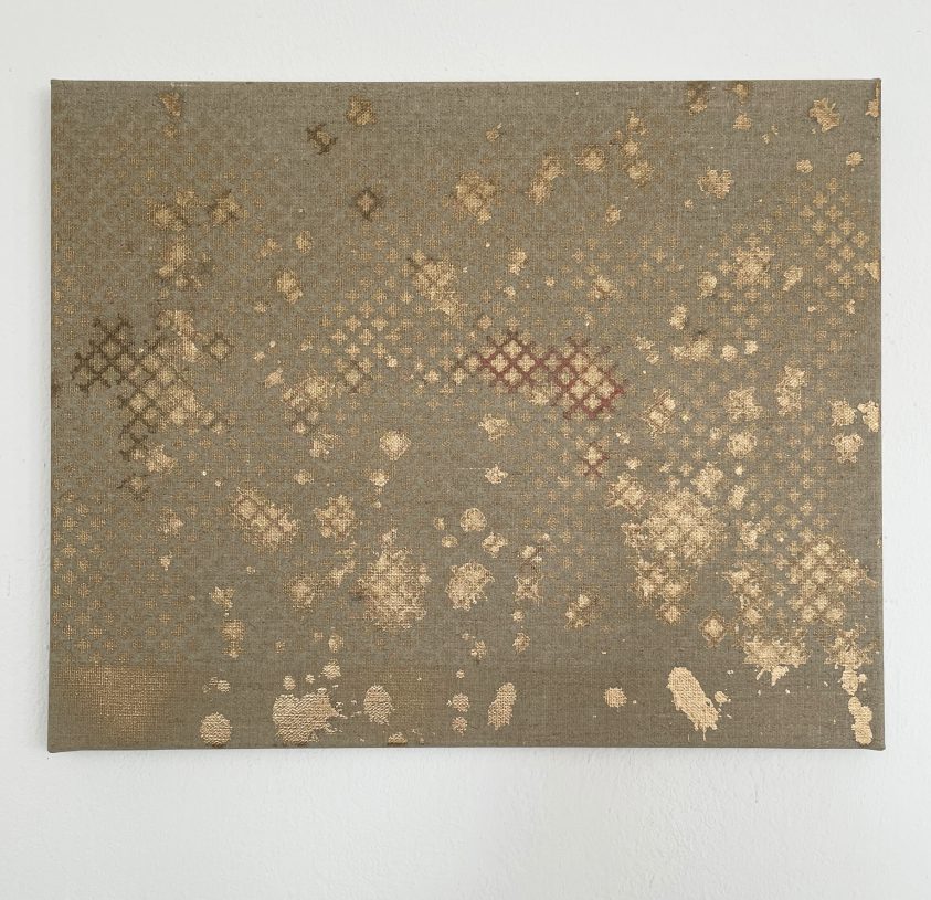 Shila Khatami, <i>East/West</i>, 2025, spray paint on canvas, 40x50 cm