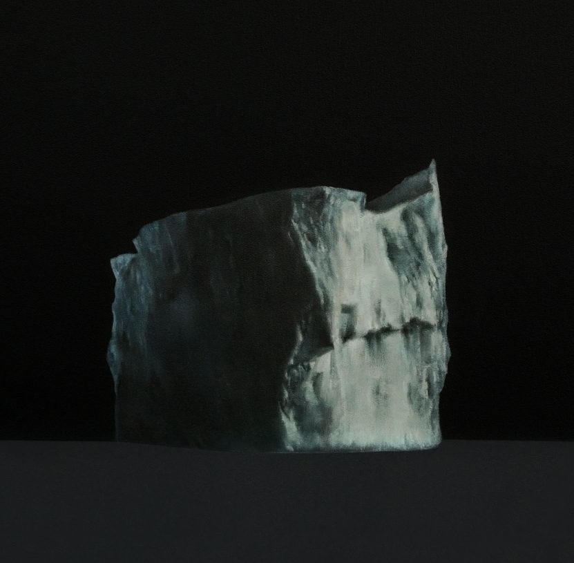 Fotini Poulia, <i>Iceberg #2</i>, 2015, oil on wood, 32x32 cm