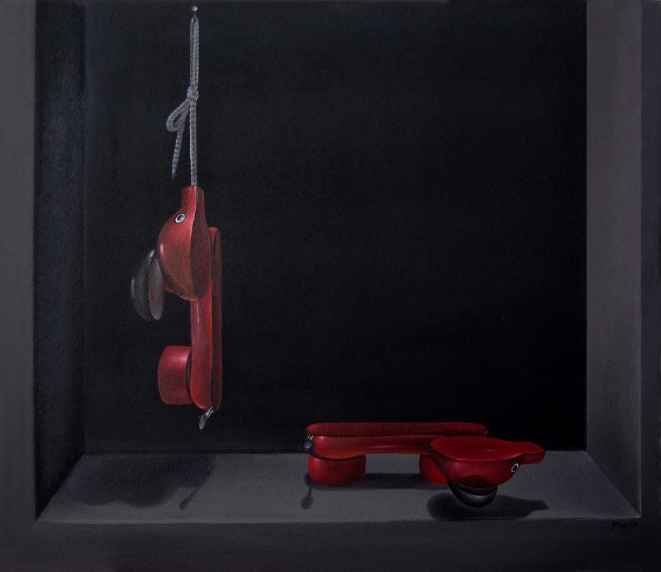 Fotini Poulia, <i>Naturaleza Muerta con Una Sección</i>, 2014, oil on paper, 57x49 cm