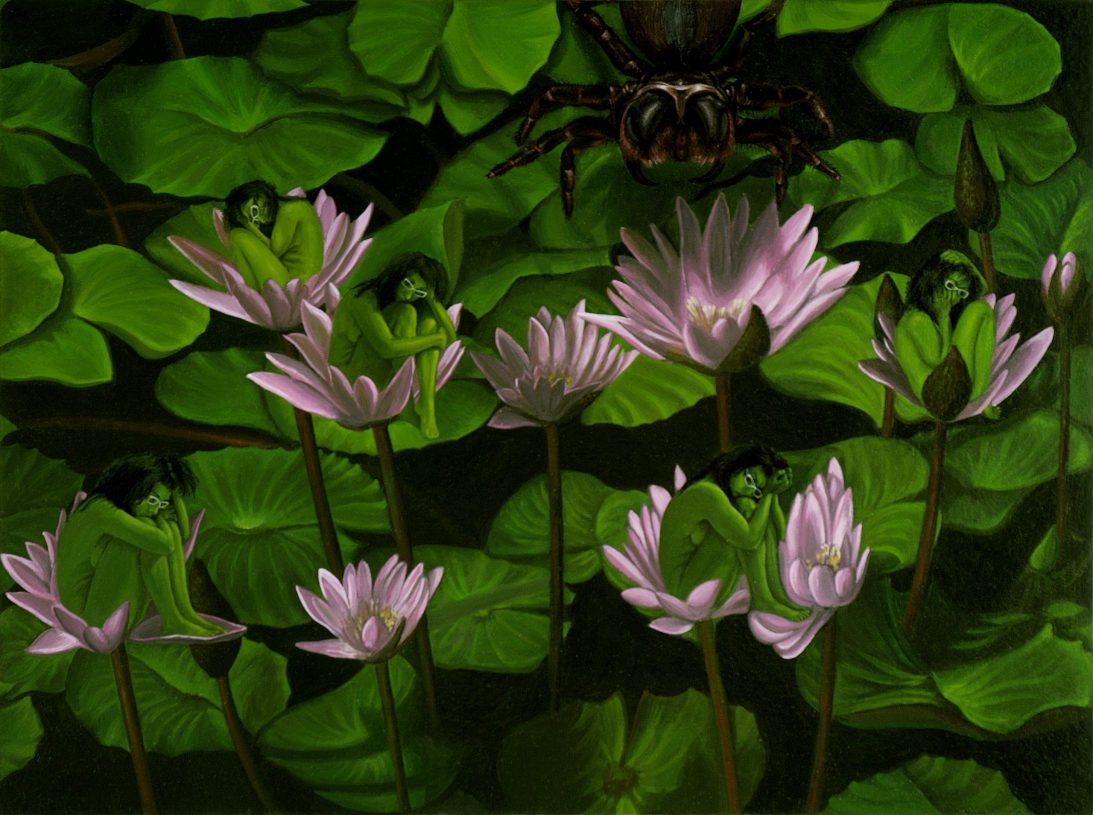 Fotini Poulia, <i>Missulena Bradleyi</i>, 2008, enamel paint on cardboard, 52x39 cm