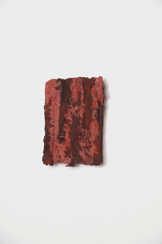 Iván Argote, <i>Print: Our Hands</i>, 2026, Pigmented concrete, 46x37x4.5 cm. Courtesy of the artist and Perrotin