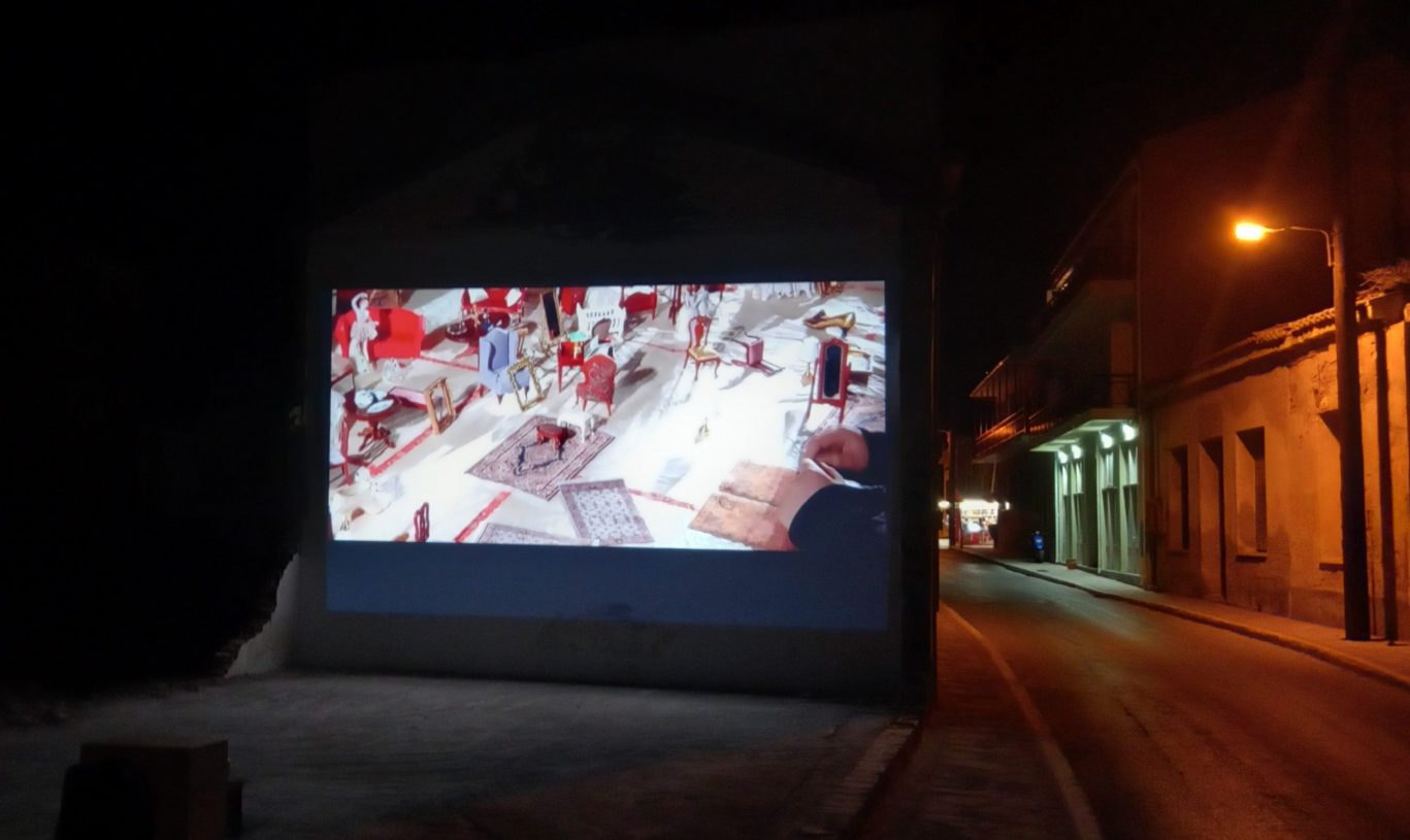 Katerina Zacharopoulou,<i>The Table of Narration</i>, 2017, HD Video Commissioned and first presentation: Stegi Onassis Foundation Installation view at East End Samos Arts Festival, 2022