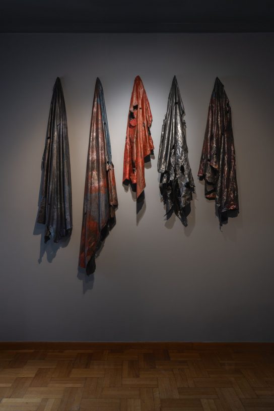 Dimitris Rentoumis, <i>Untitled</i>, 2024-2026, acrylic, ink, charcoal, varnish on paper, dimensions variable