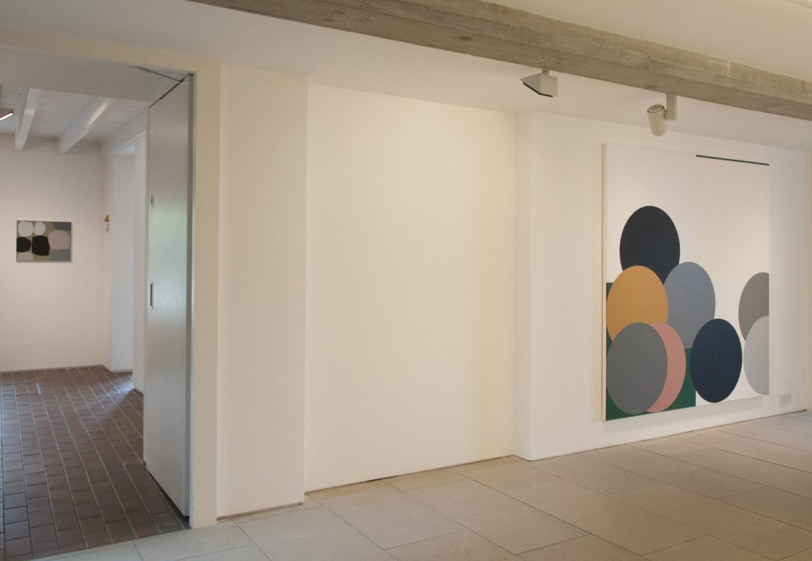 Daniel Sturgis, <i>The Way We Are</i>, 2013 (left), <i>Newer Older (Rackwick)</i>, 2016 (right), installation view from Natural States exhibition at The Pier Art Centre, Stromness