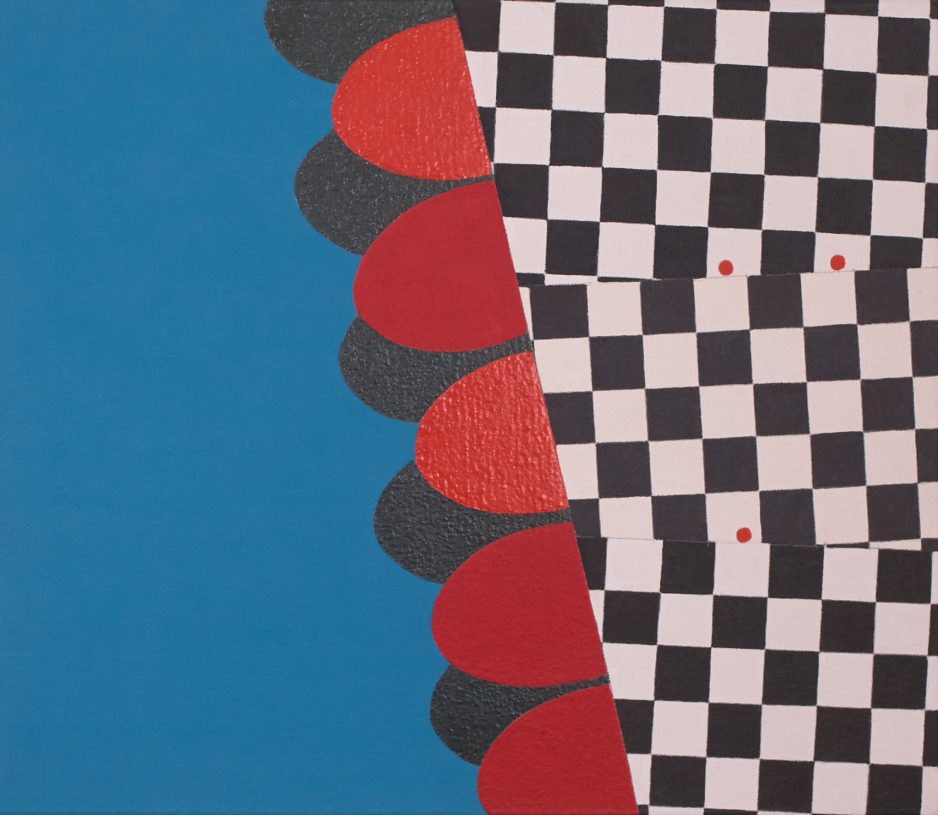 Daniel Sturgis, <i>Just the Same for You (Blue Diagonal)</i>, 2019, acrylic on canvas, 30x35 cm