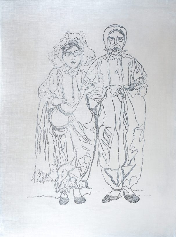 Katerina Zacharopoulou, <i>Xenophon and Fotini</i>, 2018, tin engraving, 39.5x30 cm