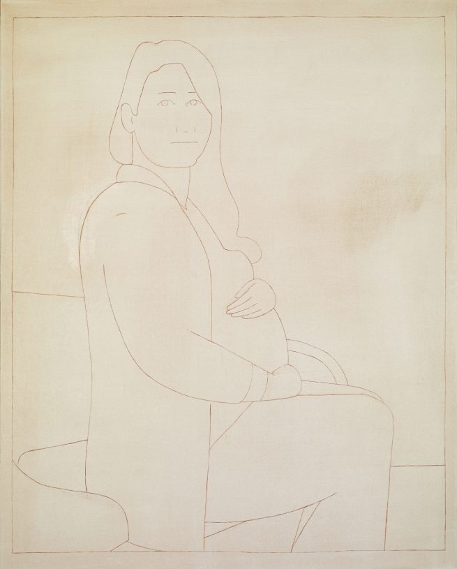 Ilias Papailiakis, <i>Study for the Pregnant Natalia Gonou</i>, 2018, oil on canvas, <br>150x120 cm