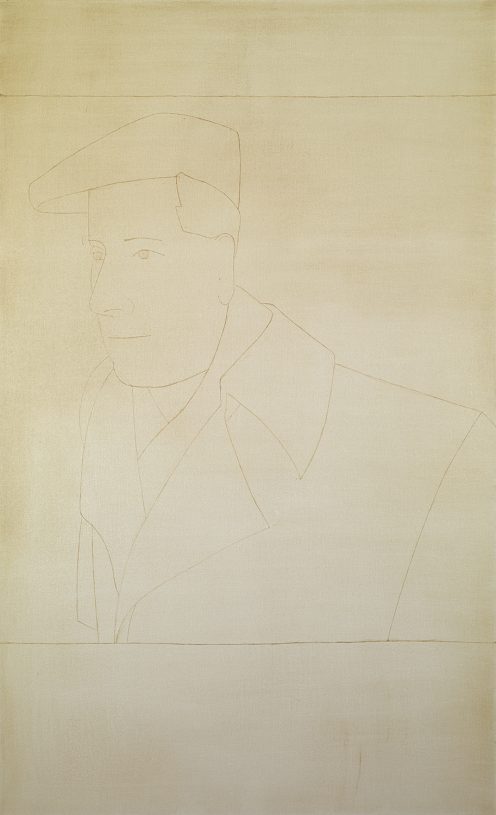 Ilias Papailiakis, <i>The Archaic Father. Study on the real size of Mr. Tsingos</i>, 2018, oil on canvas, 164x100 cm