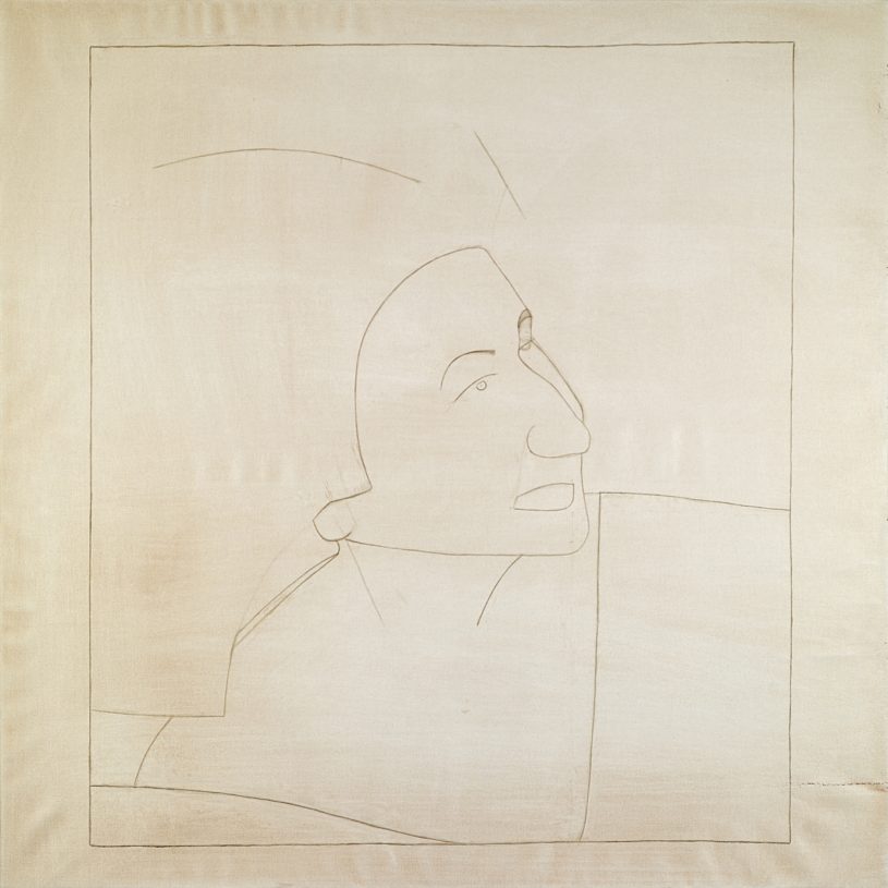 Ilias Papailiakis. <i>The Archaic Mother. The Portrait of Mrs. Pagoulatou</i>, 2018, oil on canvas, 100x100 cm