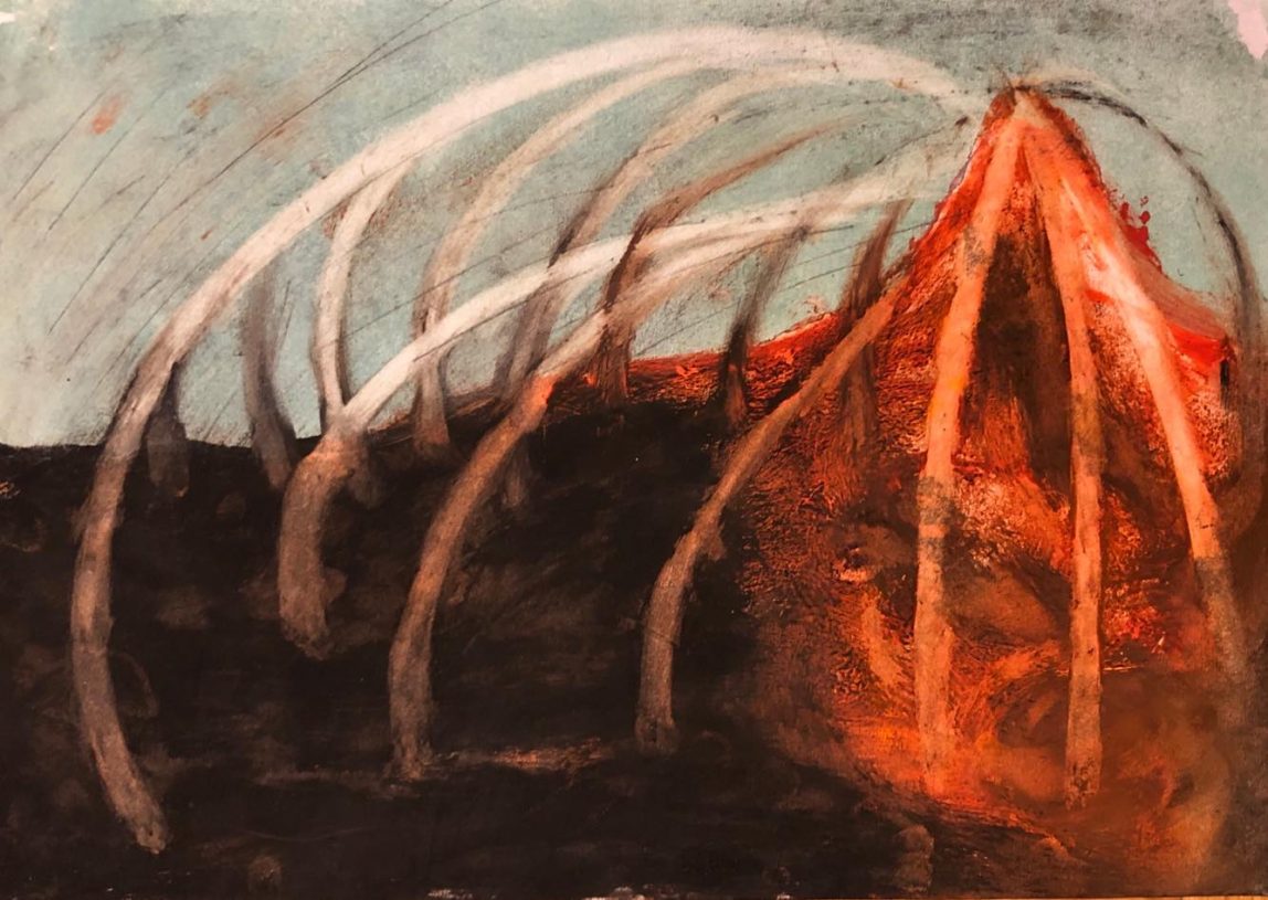 Dimitrios Barouchos, <i>Untitled</i>, oil on paper, 30x42 cm