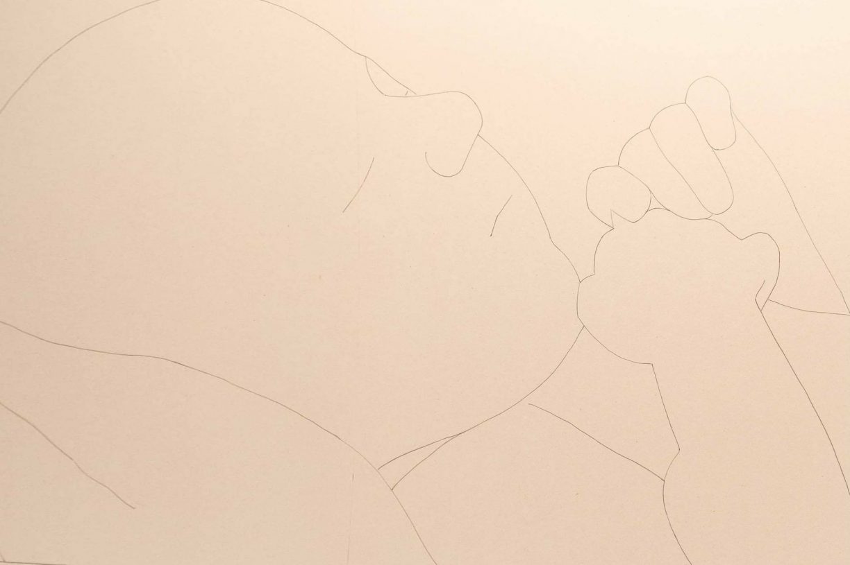 Ilias Papailiakis, <i>Orlando</i>, 2019, pencil on hard cardboard, 100x140 cm