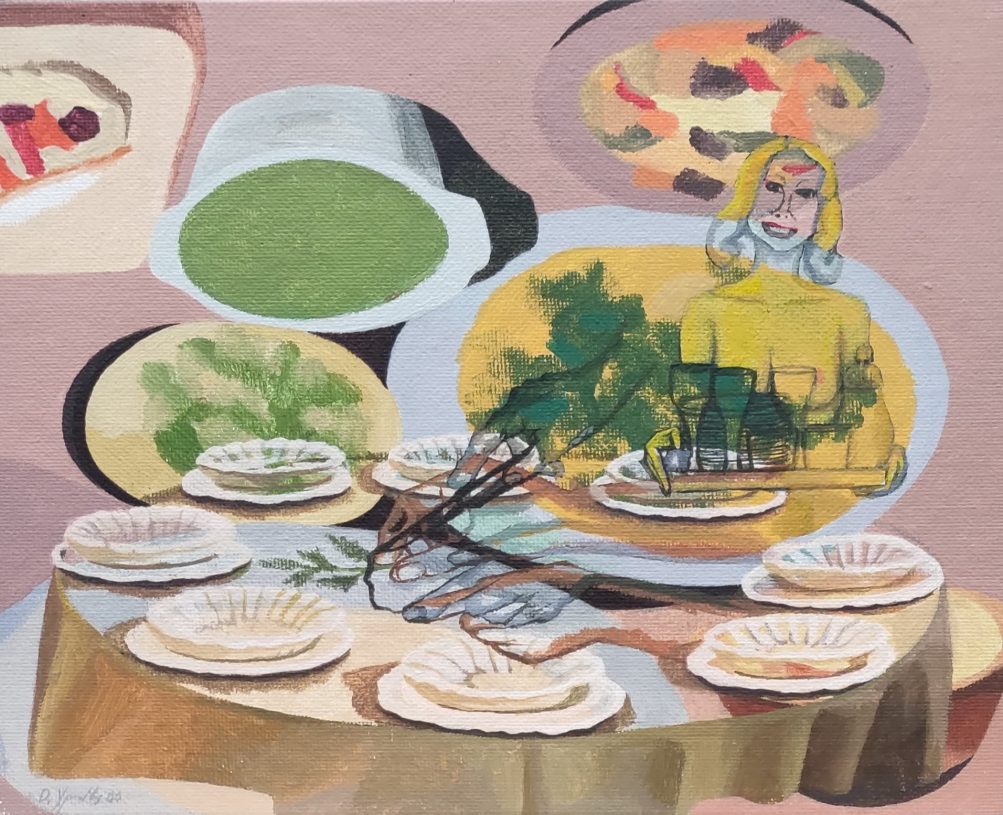 Dimitris Christidis, <i>Untitled (green soup)</i>, 2000, acrylics on canvas, 20x25 cm