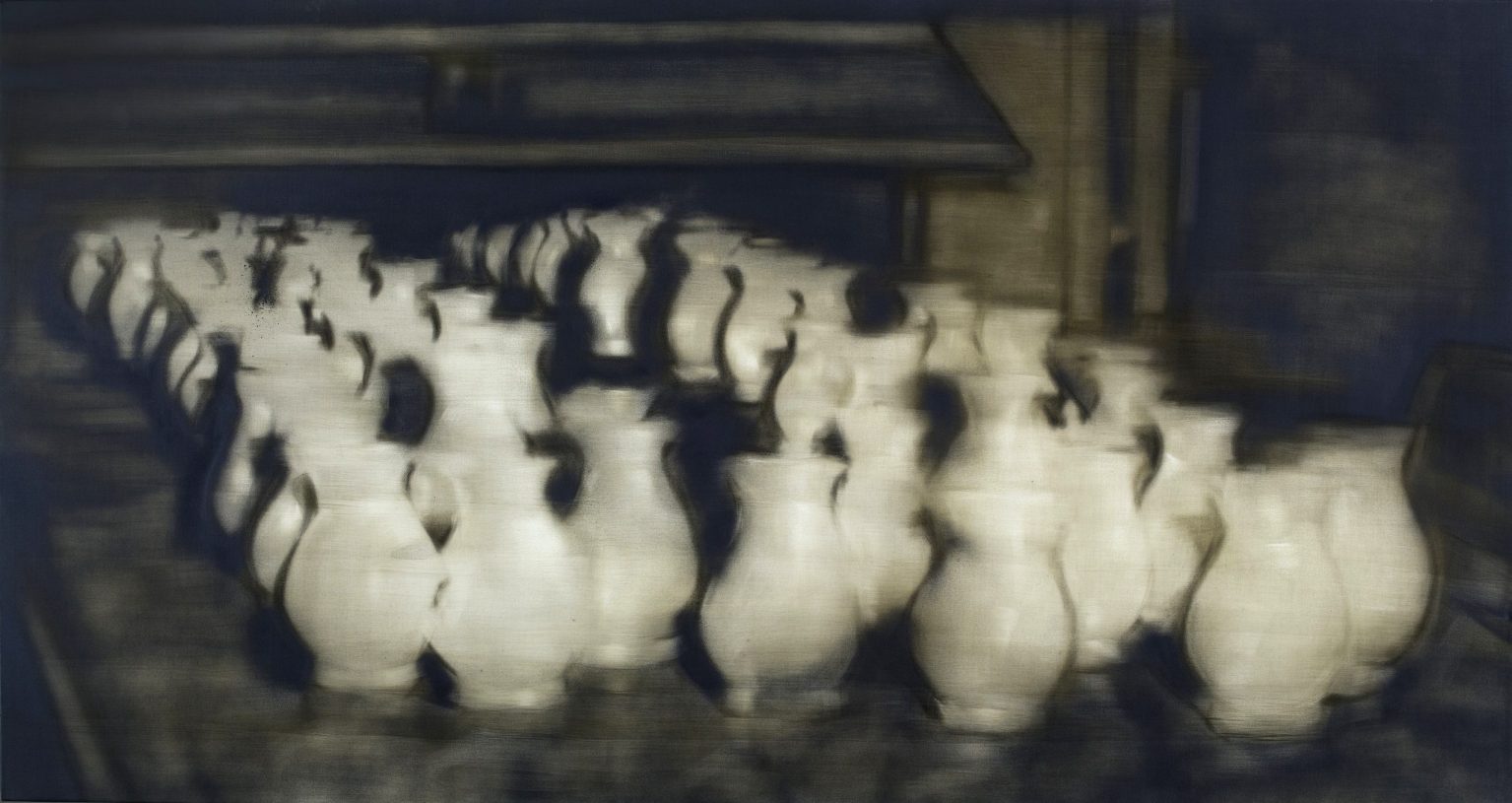 Dimitris Fragakis, <i>Furnace</i>, 2014, oil and graphite on canvas, 200x110 cm