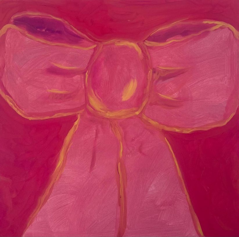 Evi Zampeli, <i>Golden Bow</i>, 2024, oil on canvas, 80x80 cm