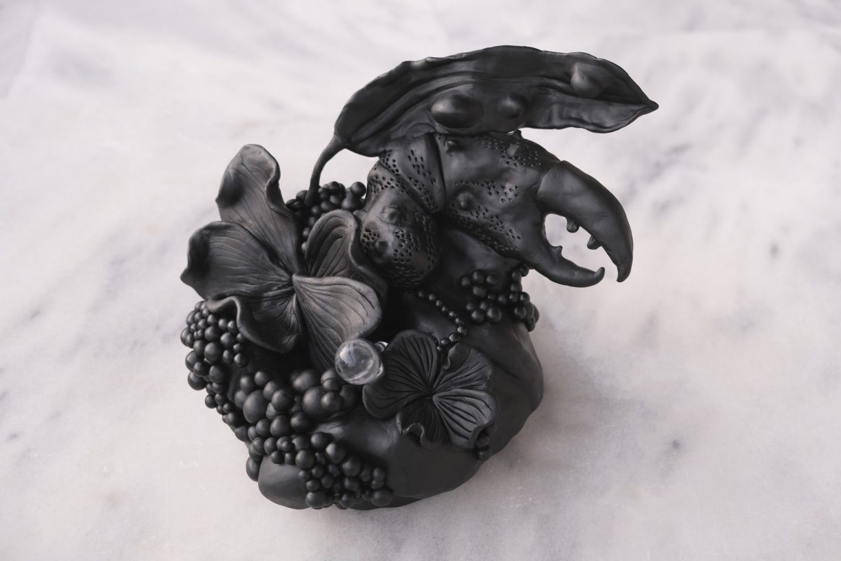 Melina Mosland, <i>Crab Garden 1</i>, 2023, epoxy clay and glass, 19x20 cm