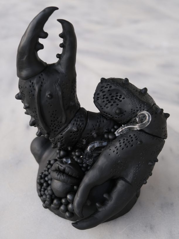Melina Mosland, <i>Crab Garden 2</i>, 2023, epoxy clay and glass, 23x16 cm