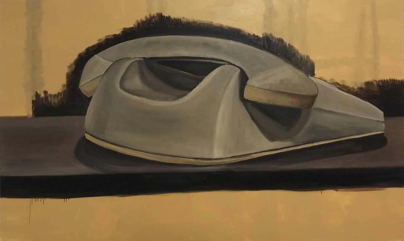 Panagiotis Kefalas, <i>Telephone</i>, 2024, oil on canvas, 110x190 cm