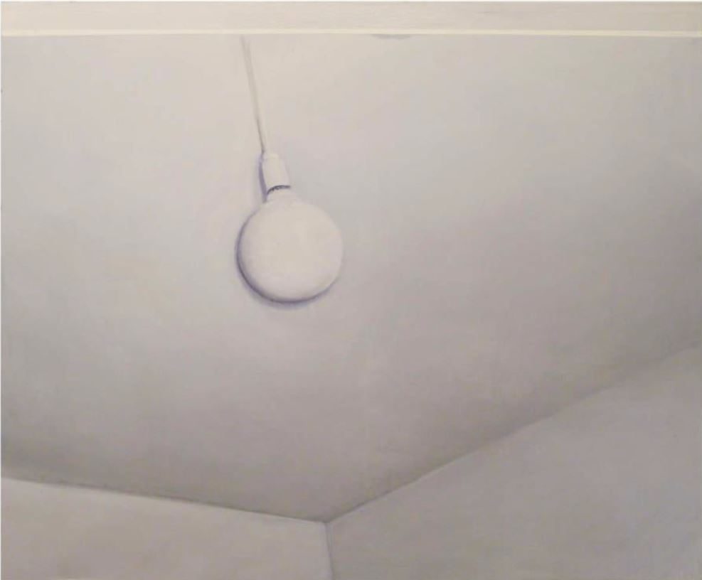 Vangelis Gokas, <i>Untitled (light bulb)</i>, 2014, oil on canvas, 100x120 cm
