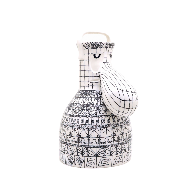 ath1281, <i>Pattern pot with Headphones</i>, 2019, glazed earthenware, 36x19 cm