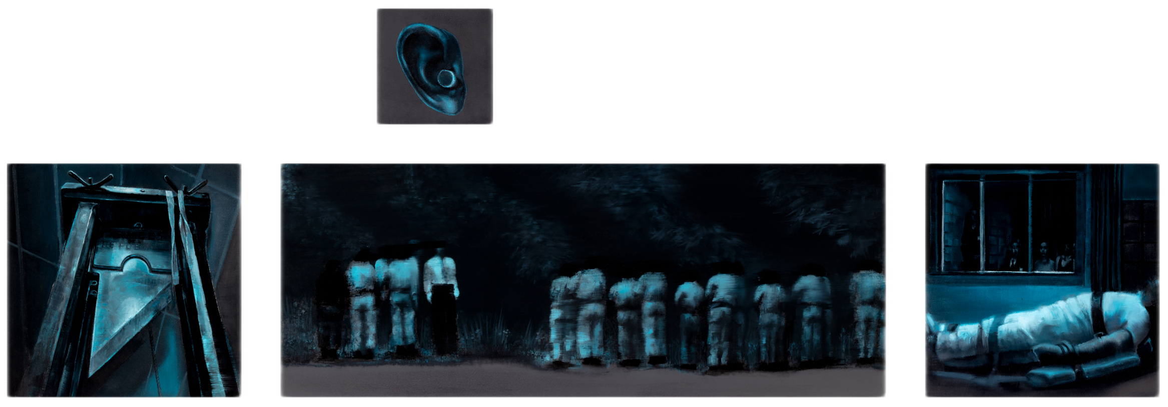 Fotini Poulia, <i>Till Death Comes</i>, 2020, oil on wood (painting installation)