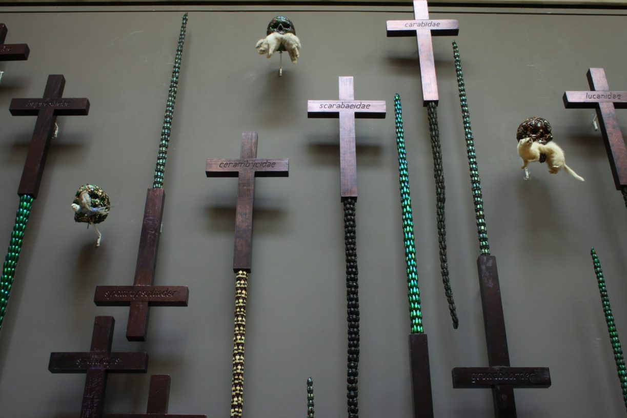 Jan Fabre, <i>Gravetomb (swords, skulls and crosses)</i>, 2000. Installation view: Jan Fabre au Louvre. L’ange de la métamorphose, 2008. Photographer: Attilio Maranzano
