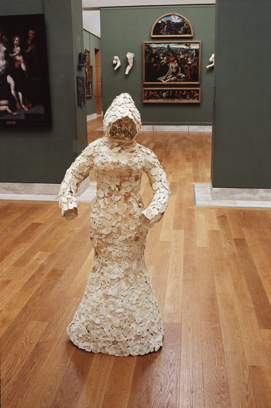 Jan Fabre, <i>Bruges 3003 (Monk with bones)</i>, 2002. Installation view: Jan Fabre au Louvre. L’ange de la métamorphose, 2008. Photographer: Attilio Maranzano