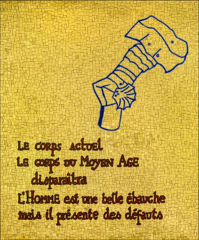 Jan Fabre, <i>The arm armour</i>, 2023, from the series I am blood, 24 kt gold tiles and smalti, 120,5x100,5x2 cm